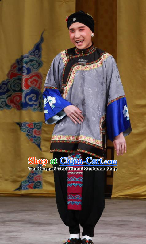 Chinese Beijing Opera Elderly Woman Apparels Zhu Sha Zhi Costumes and Headdress Traditional Peking Opera Pantaloon Dress Female Matchmaker Garment