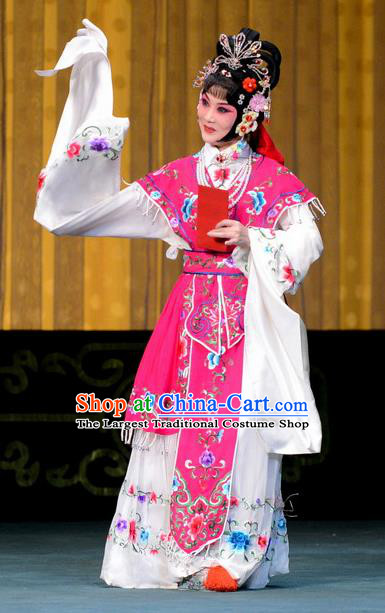 Chinese Beijing Opera Young Lady Apparels Hongniang Costumes and Headpieces Traditional Peking Opera Diva Dress Hua Tan Garment