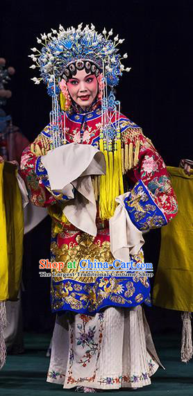 Chinese Ping Opera Actress Qin Xianglian Apparels Costumes and Headdress Traditional Pingju Opera Hua Tan Princess Dress Garment