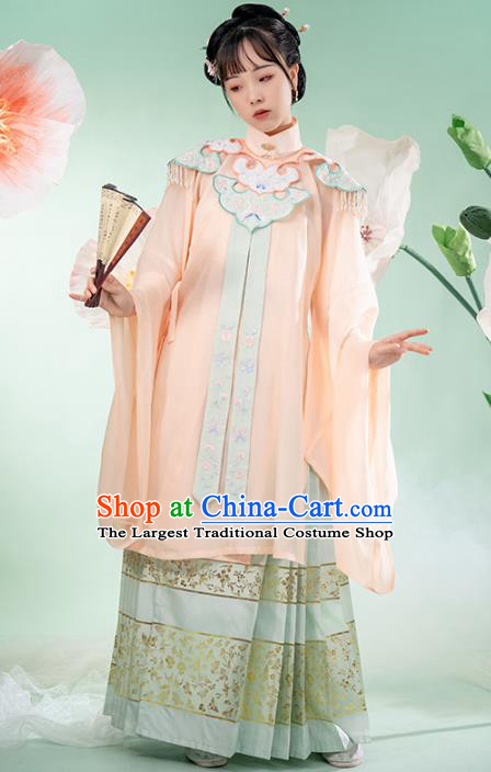 Chinese Ancient Noble Female Hanfu Dress Garment Apparels Traditional Ming Dynasty Historical Costumes for Rich Lady