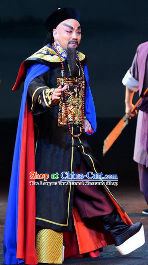 Imperial Envoy Chinese Peking Opera Qing Dynasty Official Lin Zexu Garment Costumes and Headwear Beijing Opera Elderly Male Apparels Clothing