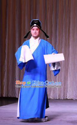 Hong Mu Ma Chou Chinese Peking Opera Young Male Garment Costumes and Headwear Beijing Opera Xiaosheng Scholar Apparels Clothing