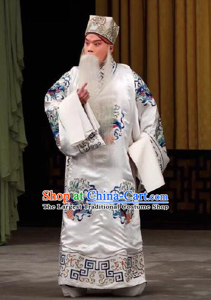 Xing Han Tu Chinese Peking Opera Official Garment Costumes and Headwear Beijing Opera Laosheng Apparels Old Minister Clothing