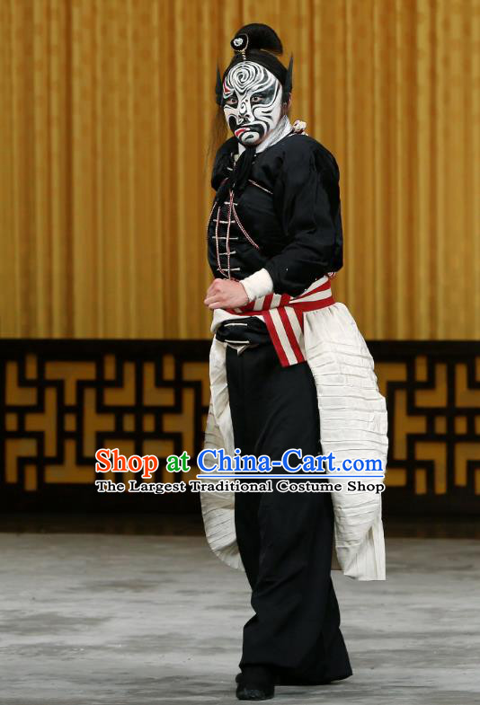 Da Gua Yuan Chinese Peking Opera Wusheng Zheng Ziming Garment Costumes and Headwear Beijing Opera Martial Male Apparels Takefu Clothing