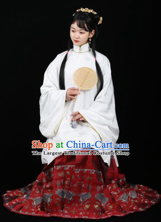 Chinese Traditional Ming Dynasty Infanta Historical Costumes Ancient Royal Princess Hanfu Dress Blouse and Skirt Complete Set