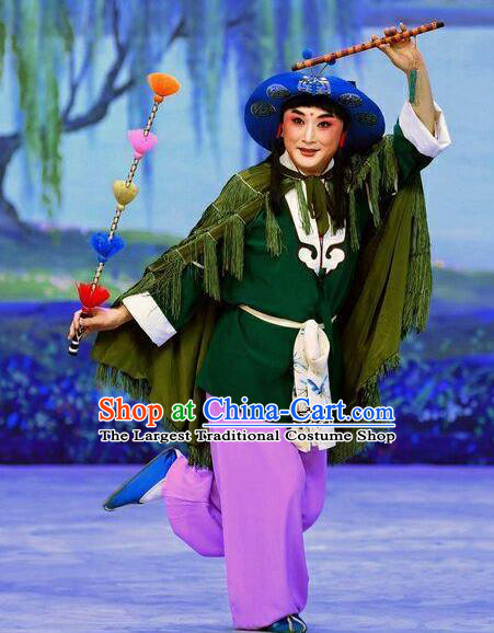 Xiao Fang Niu Chinese Peking Opera Shepherd Boy Garment Costumes and Headwear Beijing Opera Young Man Apparels Clothing