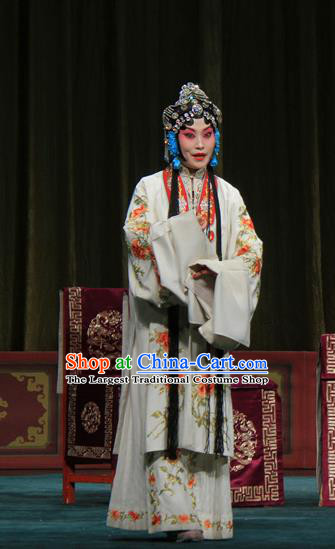 Chinese Beijing Opera Diva Apparels Yu Guo Yuan Costumes and Headpieces Traditional Peking Opera Young Female Dress Imperial Concubine Garment