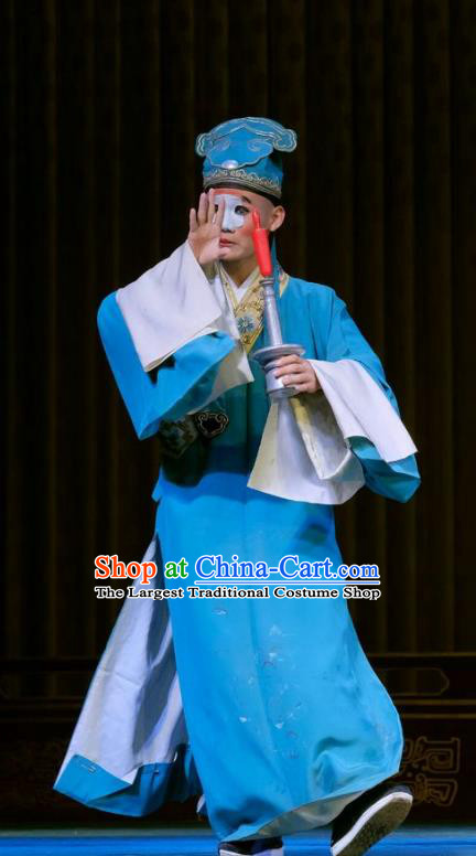 Catch San Lang Chinese Peking Opera Young Male Garment Costumes and Headwear Beijing Opera Apparels Niche Zhang Wenyuan Clothing