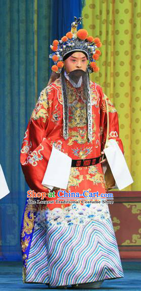 Bai Liang Guan Chinese Peking Opera Emperor Li Shimin Garment Costumes and Headwear Beijing Opera Laosheng Apparels Elderly Male Clothing