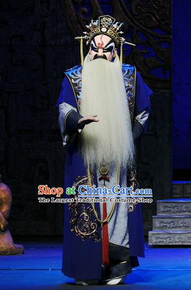 King Zhao Wuling Chinese Peking Opera Lord Zhao Yong Garment Costumes and Headwear Beijing Opera Laosheng Apparels Monarch Clothing