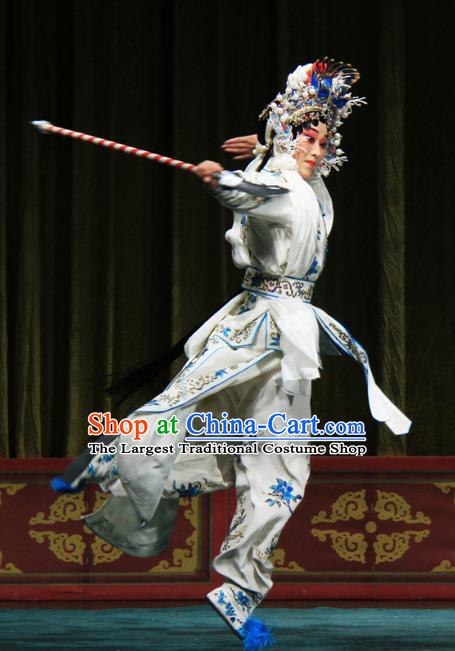 Chinese Beijing Opera Martial Female Apparels Ju Da Gang Costumes and Headdress Traditional Peking Opera Swordsplay Woman Dress Garment