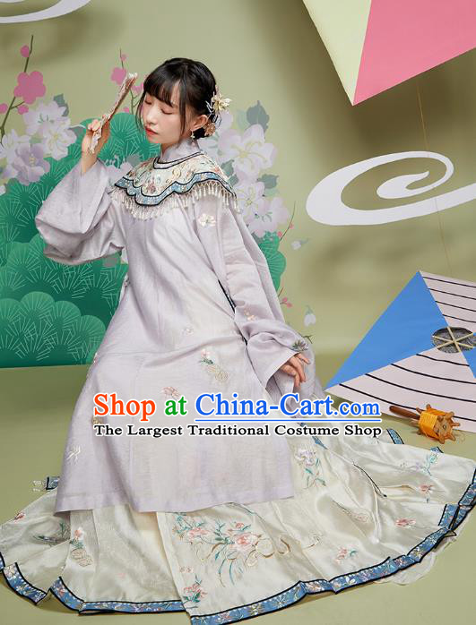 Chinese Ancient Noble Infanta Garment Embroidered Hanfu Dress Traditional Ming Dynasty Royal Princess Historical Costumes Complete Set