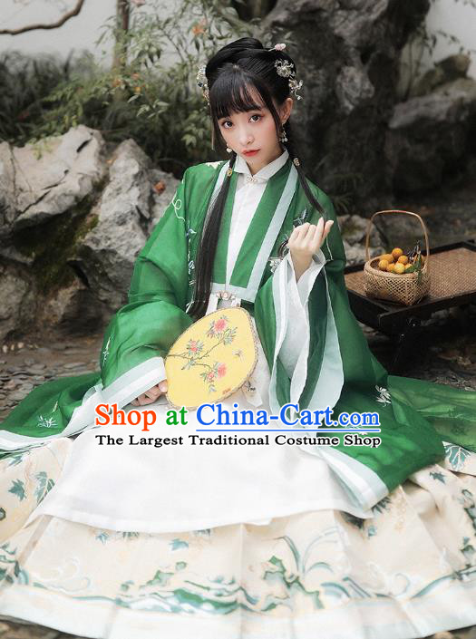 Chinese Traditional Ming Dynasty Noble Infanta Historical Costumes Ancient Court Female Garment Embroidered Hanfu Dress