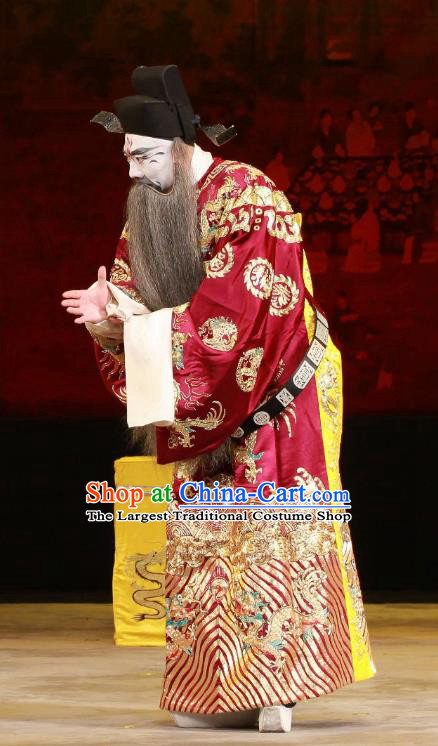 Feng Yu Xing Huang Qi Chinese Peking Opera Jing Role Garment Costumes and Headwear Beijing Opera Elderly Male Apparels Minister Official Clothing