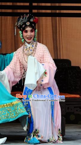 Chinese Beijing Opera Hua Tan Garment The Dream Of Red Mansions Costumes and Hair Accessories Traditional Peking Opera Young Female You Erjie Dress Apparels