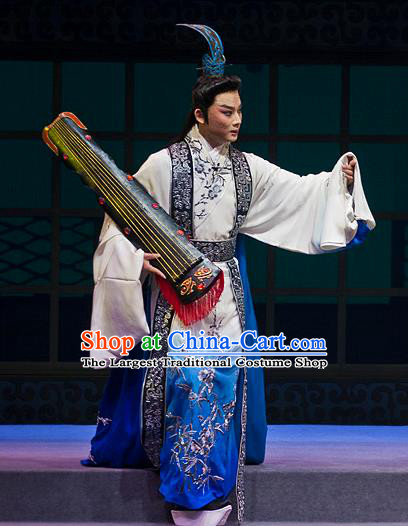 Anecdote of Jian An Chinese Peking Opera Scholar Garment Costumes and Headwear Beijing Opera Young Male Apparels Xiaosheng Dong Si Clothing