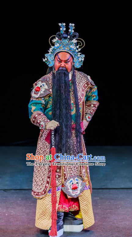 Chun Ri Yan Chinese Peking Opera General Fan Sheng Garment Costumes and Headwear Beijing Opera Military Officer Apparels Armor Clothing