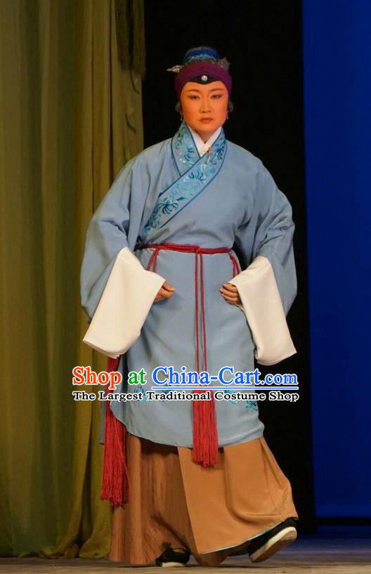 Chinese Beijing Opera Laodan Garment Legend of Xu Mu Costumes and Hair Accessories Traditional Peking Opera Pantaloon Dress Elderly Female Apparels