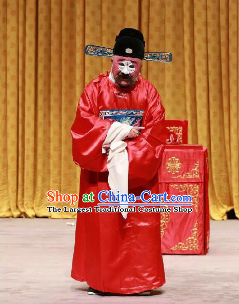 Da Mian Gang Chinese Peking Opera Official Apparels Costumes and Headpieces Beijing Opera Clown Garment Magistrate Clothing