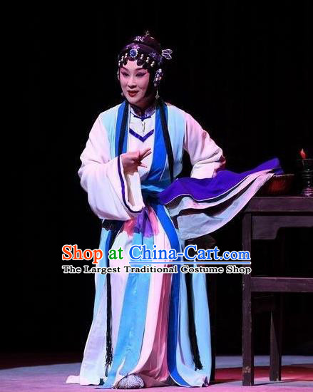 Chinese Beijing Opera Diva Qin Xianglian Garment Xiang Lian Case Costumes and Hair Accessories Traditional Peking Opera Young Female Dress Distress Woman Apparels