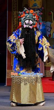 Hua Long Dian Jing Chinese Peking Opera General Chang He Apparels Costumes and Headpieces Beijing Opera Military Officer Garment Clothing