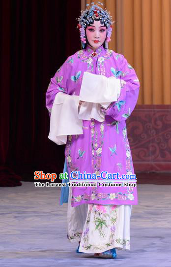 Chinese Beijing Opera Actress Garment Costumes and Hair Accessories The Jade Hairpin Traditional Peking Opera Hua Tan Zhang Youzhen Dress Diva Apparels