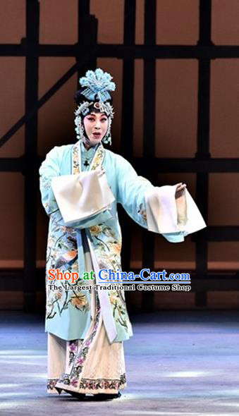 Chinese Beijing Opera Young Female Garment Ming City Wall Costumes and Hair Accessories Traditional Peking Opera Actress Dress Hua Tan Apparels