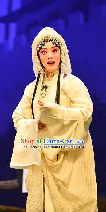 Chinese Beijing Opera Distress Maiden Garment Sun An Dong Ben Costumes and Hair Accessories Traditional Peking Opera Actress Dress Young Female Apparels