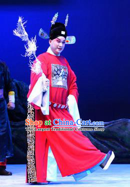 Breeze Pavilion Chinese Ping Opera Number One Scholar Zhang Jibao Garment Costumes and Headwear Pingju Opera Xiaosheng Apparels Clothing