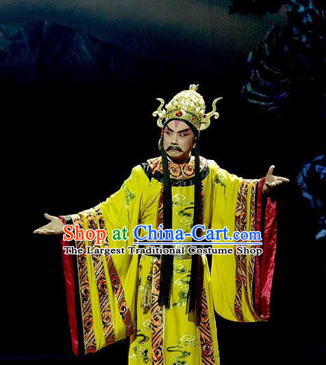 Consort Bai Jie Chinese Peking Opera Emperor Apparels Costumes and Headpieces Beijing Opera King Garment Lord Pi Luoge Clothing