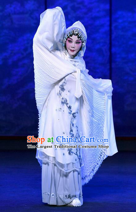 Chinese Ping Opera Tsing Yi Distress Maiden Zhao Jintang Apparels Costumes and Headpieces Traditional Pingju Opera Widow Dress Garment