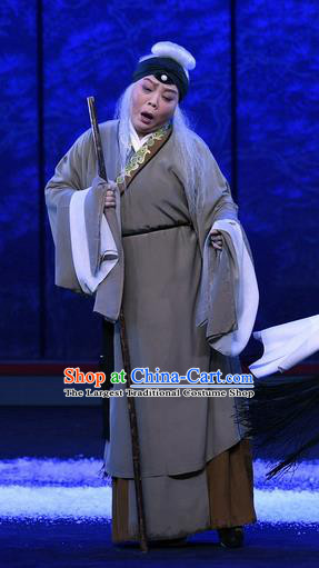 Chinese Ping Opera Elderly Female Apparels Costumes and Headpieces Traditional Pingju Opera Beggar Woman Dress Garment