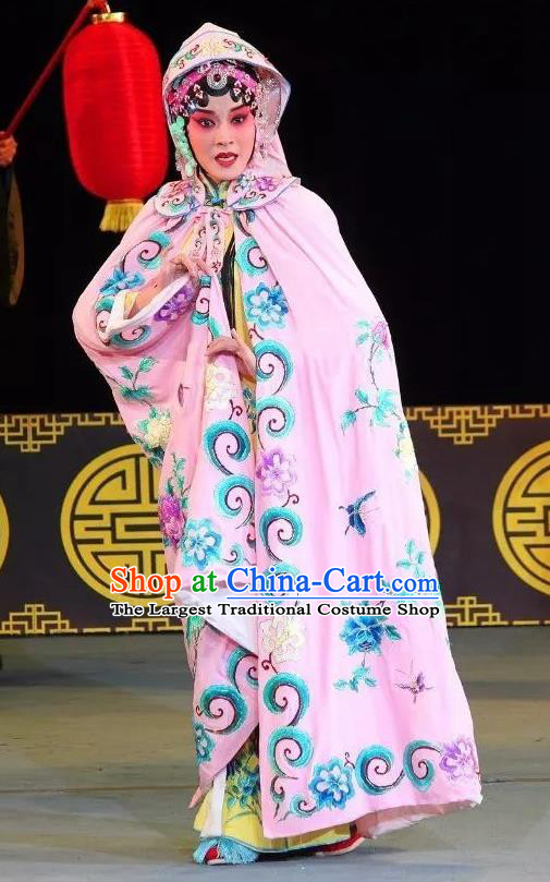 Chinese Sichuan Opera Actress Jiao Guiying Costumes and Hair Accessories Fen Xiang Ji Traditional Peking Opera Hua Tan Dress Courtesan Apparels