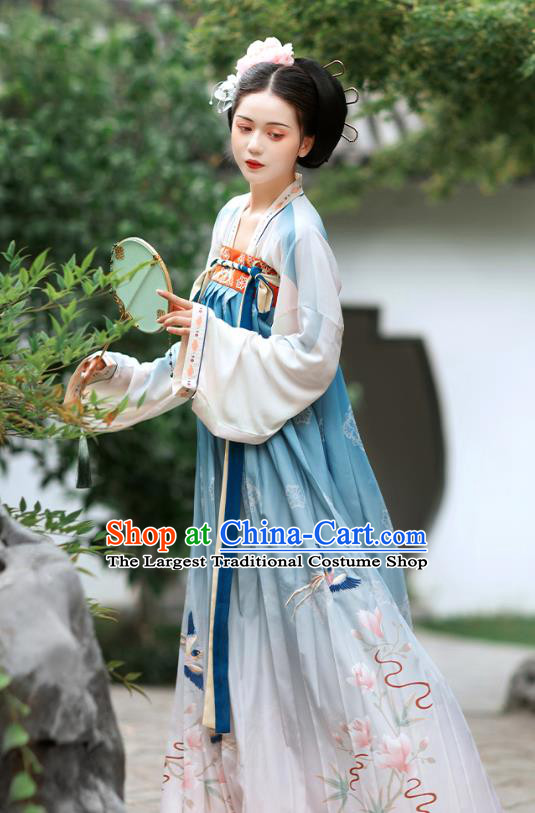 Chinese Ancient Noble Infanta Embroidered Hanfu Dress Traditional Tang Dynasty Royal Princess Historical Costumes Court Lady Garment