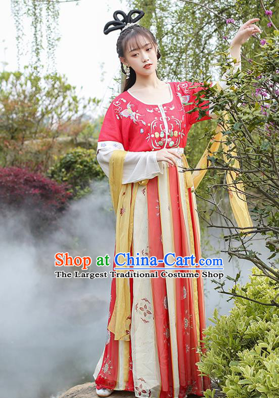 Chinese Traditional Ancient Noble Lady Hanfu Dress Tang Dynasty Royal Princess Historical Costumes for Women