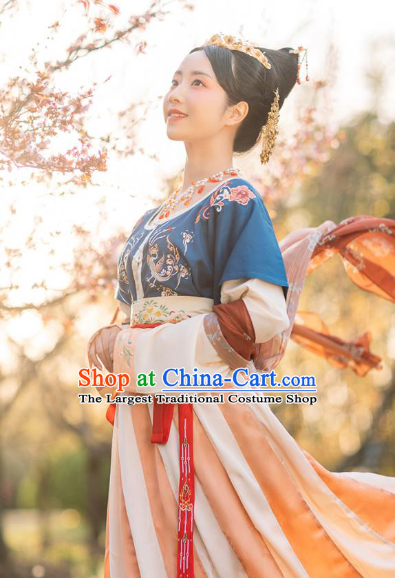 Chinese Ancient Tang Dynasty Palace Lady Hanfu Dress Traditional Royal Princess Garment Historical Costumes Complete Set