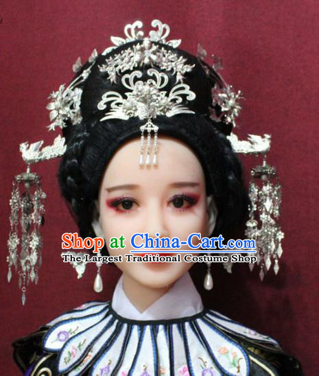 Traditional Chinese Ancient Queen Hair Jewelry Handmade Hairpins Hair Accessories Phoenix Coronet Complete Set