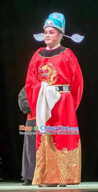 Bao En Ji Chinese Sichuan Opera Xiaosheng Apparels Costumes and Headpieces Peking Opera Young Male Garment Official Feng Ji Clothing