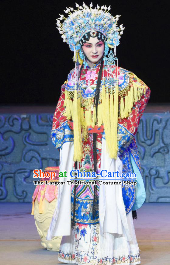 Chinese Sichuan Opera Empress Xi Hui Garment Costumes and Hair Accessories Qing Yun Palace Traditional Peking Opera Hua Tan Dress Queen Apparels