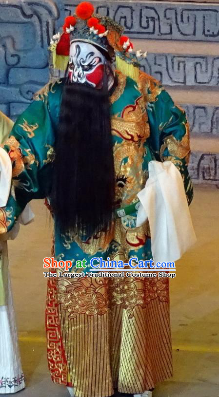 Qing Yun Palace Chinese Sichuan Opera Painted Role Apparels Costumes and Headpieces Peking Opera Emperor Garment Lord Clothing