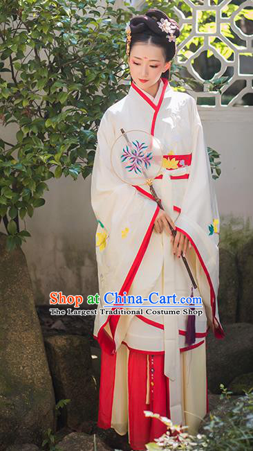 Chinese Han Dynasty Court Princess Apparels Traditional Noble Lady Hanfu Dress Ancient Curving Front Robe Historical Costumes for Women