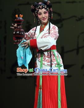 Chinese Beijing Opera Young Lady Apparels Costumes and Headpieces Xin Zhui Traditional Peking Opera Han Dynasty Female Dress Garment