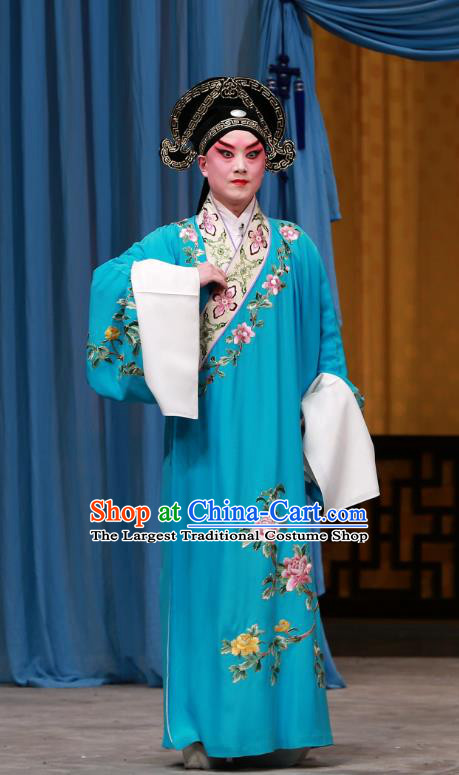 Sister Thirteen Chinese Peking Opera Xiaosheng Garment Costumes and Headwear Beijing Opera Young Man An Ji Apparels Clothing