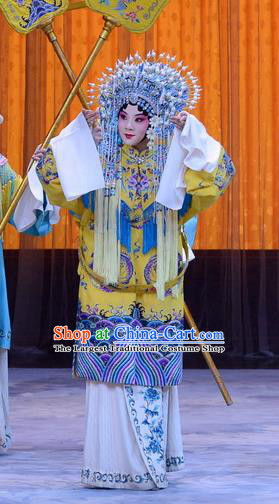 Chinese Beijing Opera Noble Consort Li Yanfei Apparels Costumes and Headdress Da Bao Guo Er Jin Gong Traditional Peking Opera Hua Tan Dress Garment