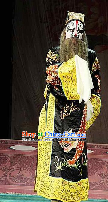 Sacrifice Zhao Shi Gu Er Chinese Peking Opera Lord Garment Costumes and Headwear Beijing Opera Laosheng Apparels King Clothing