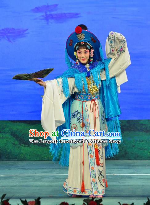 Chinese Beijing Opera Young Beauty Xi Shi Apparels Costumes and Headdress Traditional Peking Opera Hua Tan Dress Garment