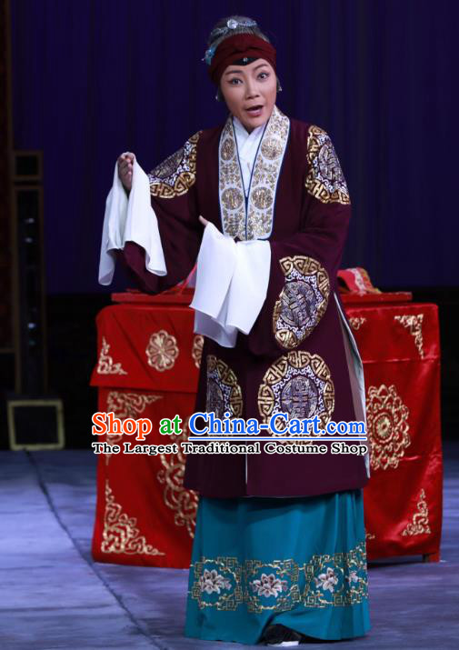 Chinese Beijing Opera Rich Dame Apparels Costumes and Headdress The Unicorn Purse Traditional Peking Opera Pantaloon Dress Garment