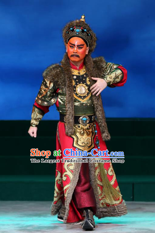 Kangxi Dadi Chinese Peking Opera Wusheng Garment Costumes and Headwear Beijing Opera King Geer Dan Apparels Martial Man Clothing