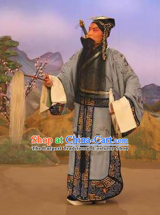 Qing Shi Mountain Chinese Peking Opera Laosheng Garment Costumes and Headwear Beijing Opera Taoist Priest Lv Dongbin Apparels Clothing