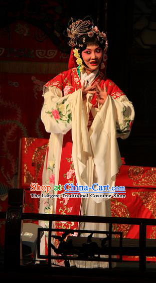 Chinese Beijing Opera Diva You Sanjie Apparels Costumes and Headdress You Sisters in the Red Chamber Traditional Peking Opera Hua Tan Dress Garment